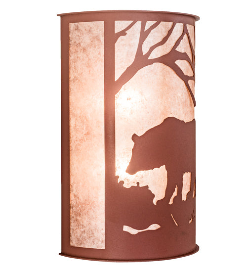 13" Wide Bear At Dawn Wall Sconce