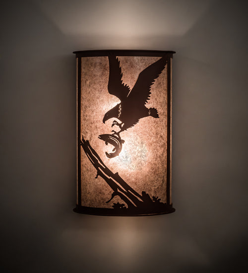 12" Wide Strike Of The Eagle Wall Sconce