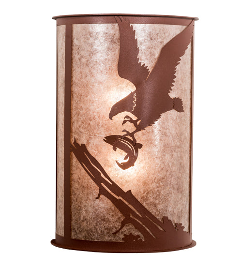 12" Wide Strike Of The Eagle Wall Sconce