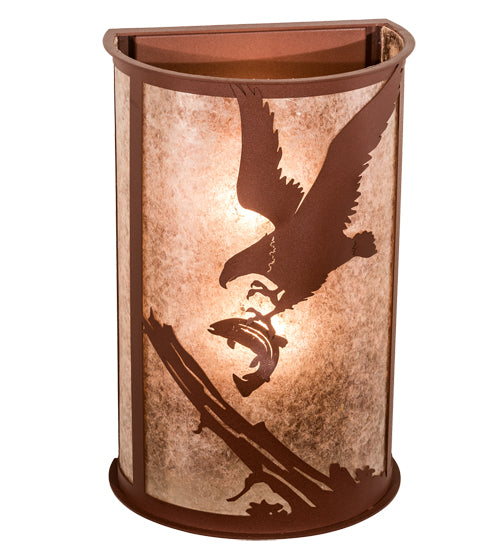 12" Wide Strike Of The Eagle Wall Sconce