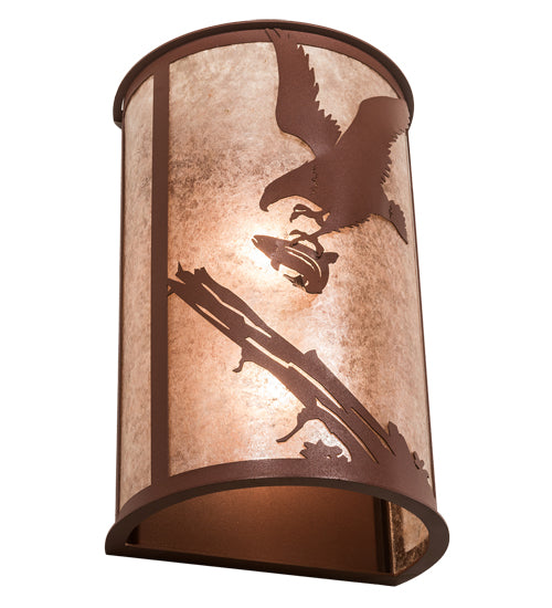 12" Wide Strike Of The Eagle Wall Sconce