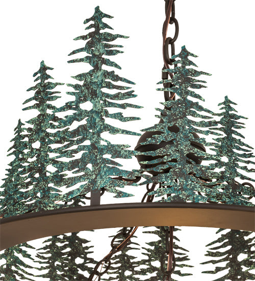 34" Wide Nuevo Mission Tall Pines 5 Light Chandelier