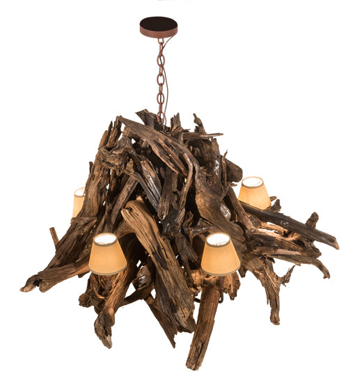 40" Wide Driftwood 5 Light Chandelier