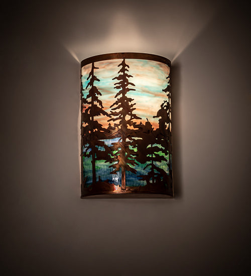 12" Wide Tall Pines Wall Sconce