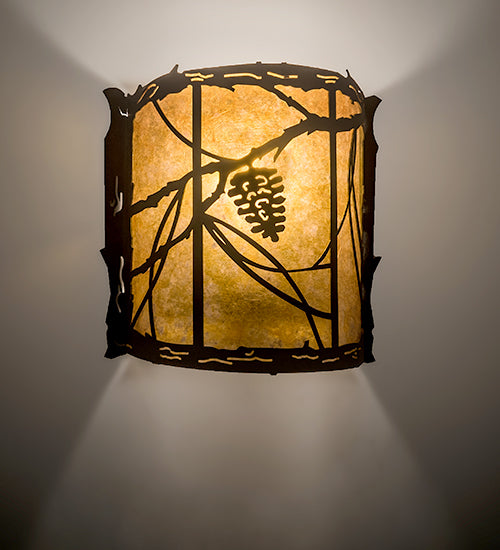 9" Wide Whispering Pines Wall Sconce