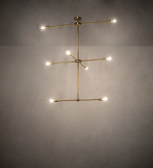 44" Long Pronograde Jack 8 Light Oblong Chandelier