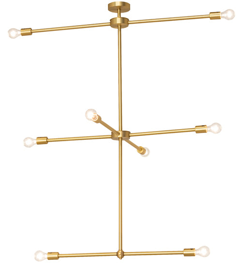 44" Long Pronograde Jack 8 Light Oblong Chandelier