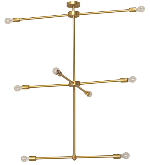 44" Long Pronograde Jack 8 Light Oblong Chandelier