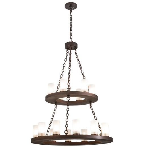 36" Wide Loxley 18 Lt Two Tier Chandelier