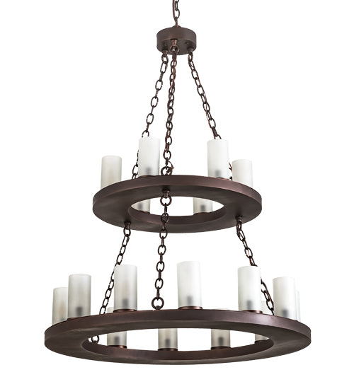 36" Wide Loxley 18 Lt Two Tier Chandelier