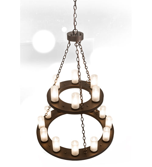 36" Wide Loxley 18 Lt Two Tier Chandelier