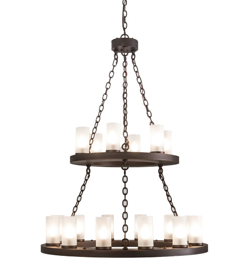 36" Wide Loxley 18 Lt Two Tier Chandelier