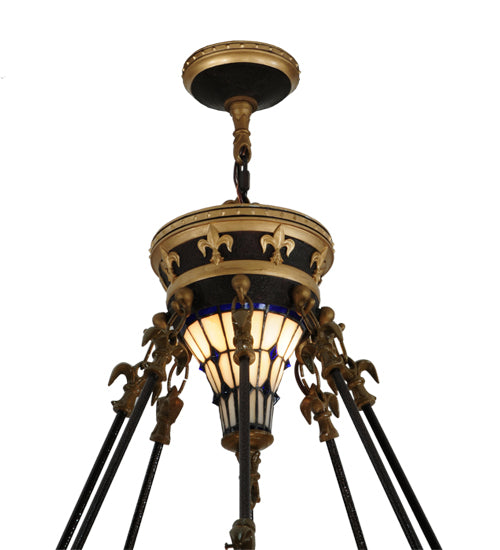 44"W Fleur-De-Lis 2 Tier Inverted Pendant