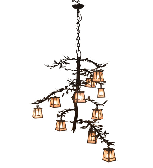 42" Wide Pine Branch Valley View 10 Lt Chandelier