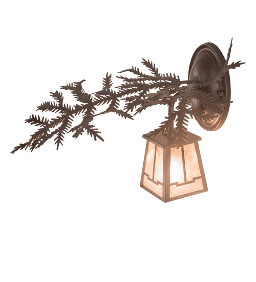 14" Wide Pine Branch Valley View Left Wall Sconce