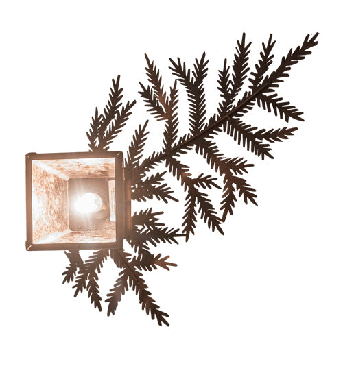 14" Wide Pine Branch Valley View Left Wall Sconce