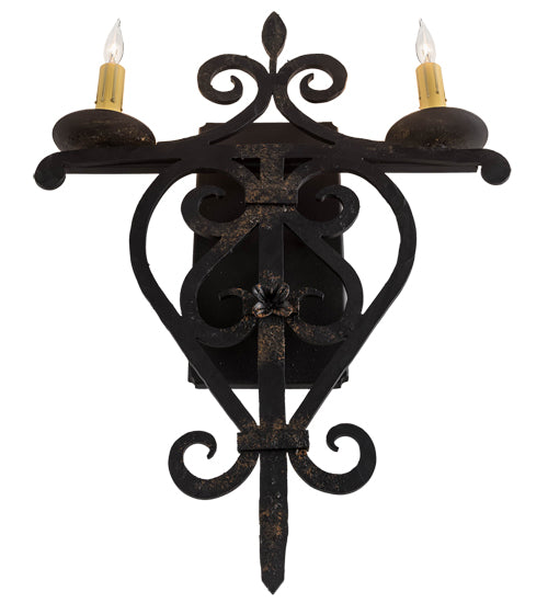 15" Wide Fleur De Lys 2 Lt Wall Sconce