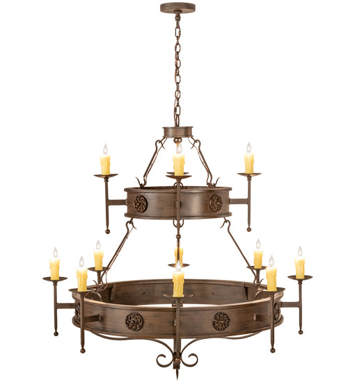 48" Wide Lorenzo 12 Light Two Tier Chandelier