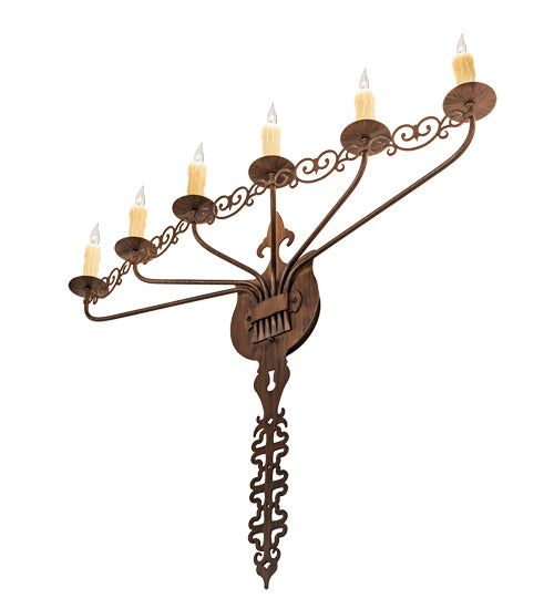 36" Wide Almonte 6 Light Wall Sconce