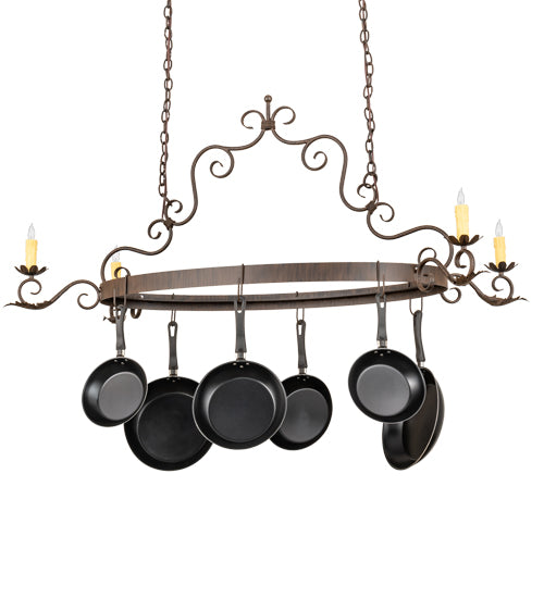 54" Long Elara 4 Light Pot Rack