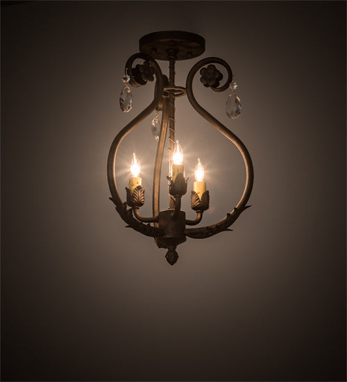 12" Wide Antonia 3 Light Chandelier