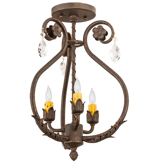 12" Wide Antonia 3 Light Chandelier