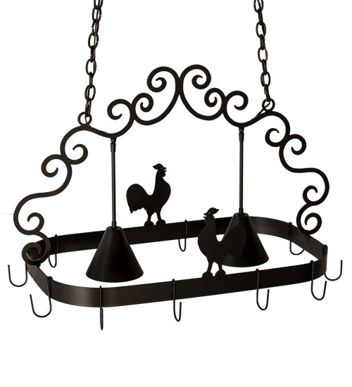 32" Long Poulet 2 Light Pot Rack