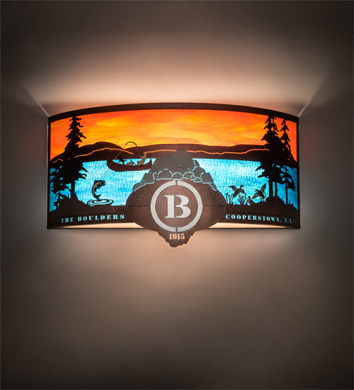 30" Wide Boulders Personalized Wall Sconce