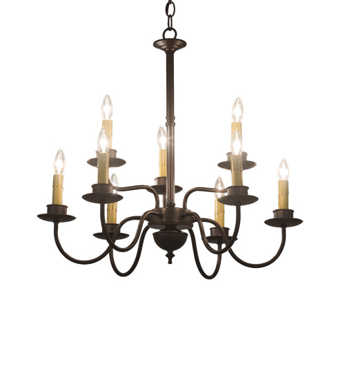 24" Wide Ean 2 Tier 9 Lt Chandelier