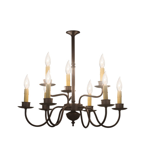 24" Wide Ean 2 Tier 9 Lt Chandelier