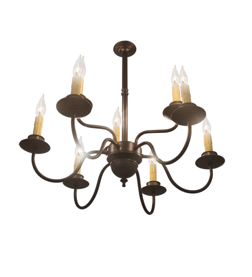 24" Wide Ean 2 Tier 9 Lt Chandelier