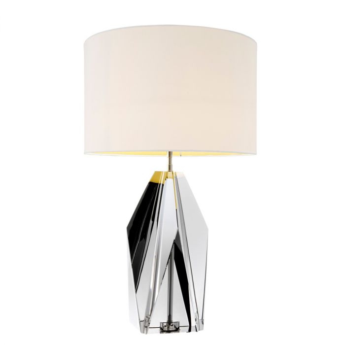 Table Lamp Setai Smoke Crystal Glass Including Shade