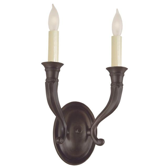 Two light contemporary cast brass sconce