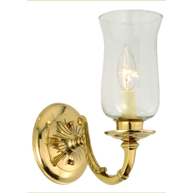 One Light Ray Cast Brass Sconce