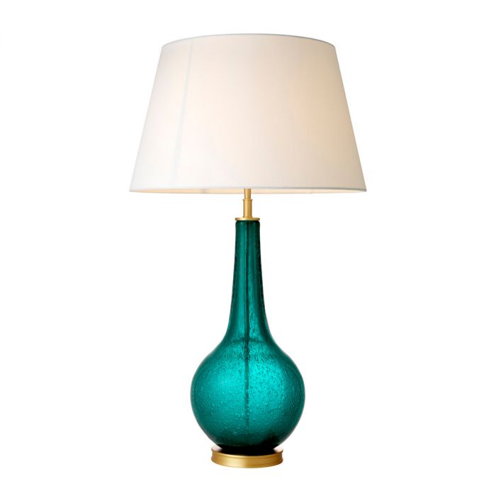 Table Lamp Massaro Turquoise Matte Brass Finish