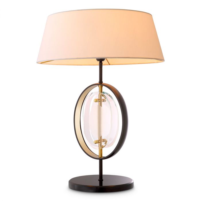 Table Lamp Vincente Gunmetal Finish Gold Finish