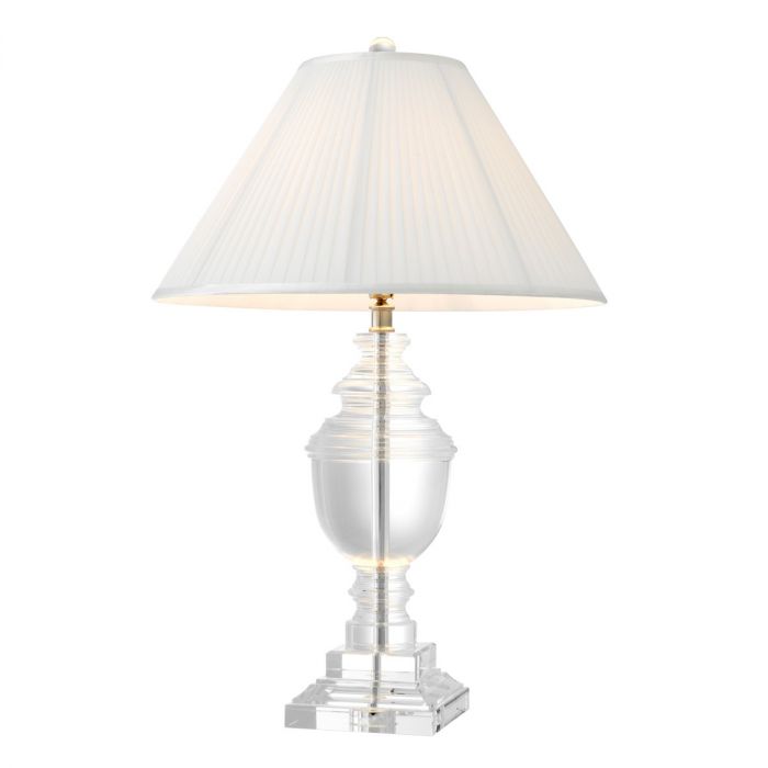 Table Lamp Noble Crystal Including White Shade