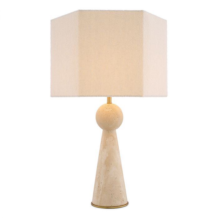 Table Lamp Novak Travertine Including Shade