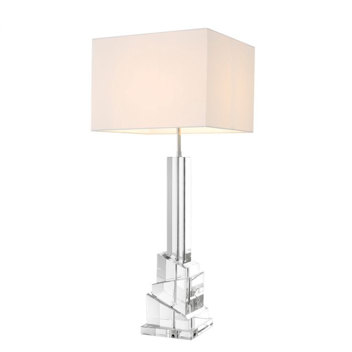 Table Lamp Modena Clear Crystal Glass Including Shade