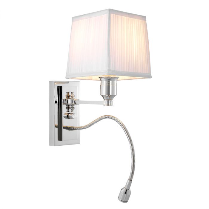 Wall Lamp Ellington Nickel Finish Including White Shade