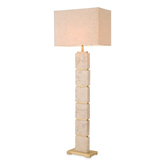 Floor Lamp Newton Travertine Including Shade