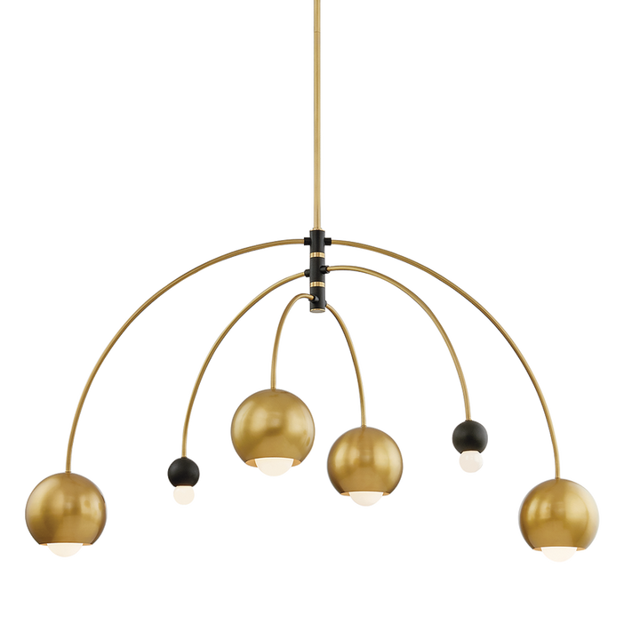 Willow Chandelier 28" - Aged Brass/Dusk Black