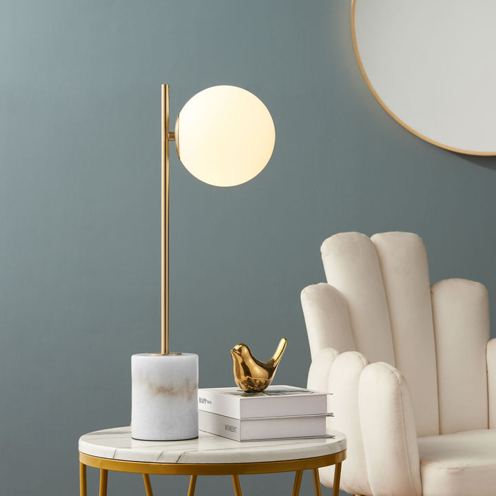 Anechdoche Gold and White Table Lamp