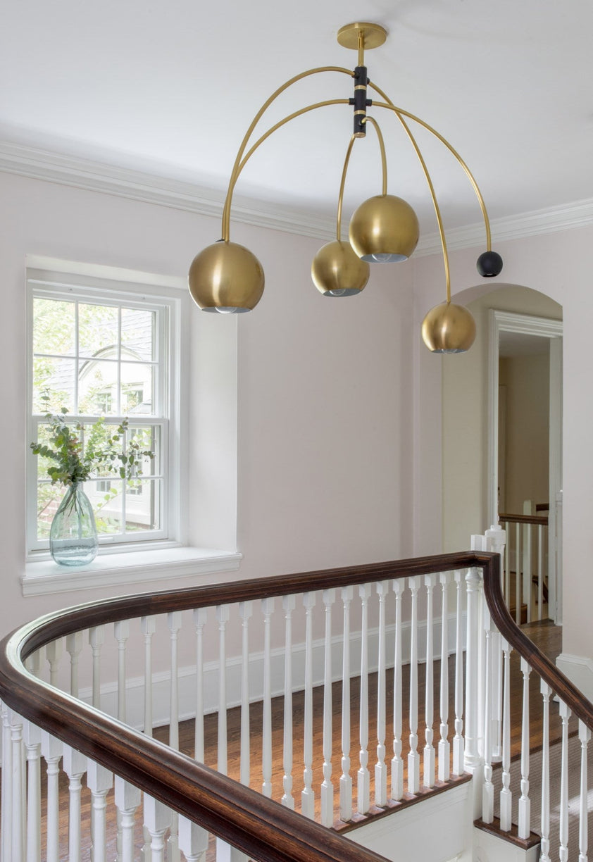 Willow Chandelier 28" - Aged Brass/Dusk Black