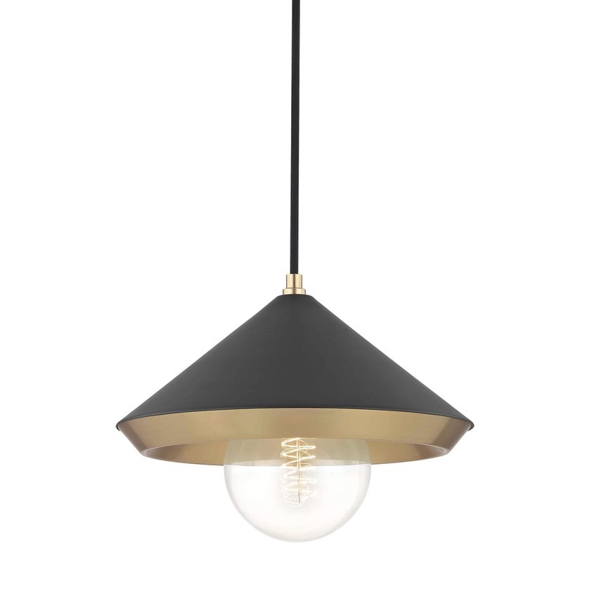 Marnie Pendant 9" - Aged Brass/Dusk Black