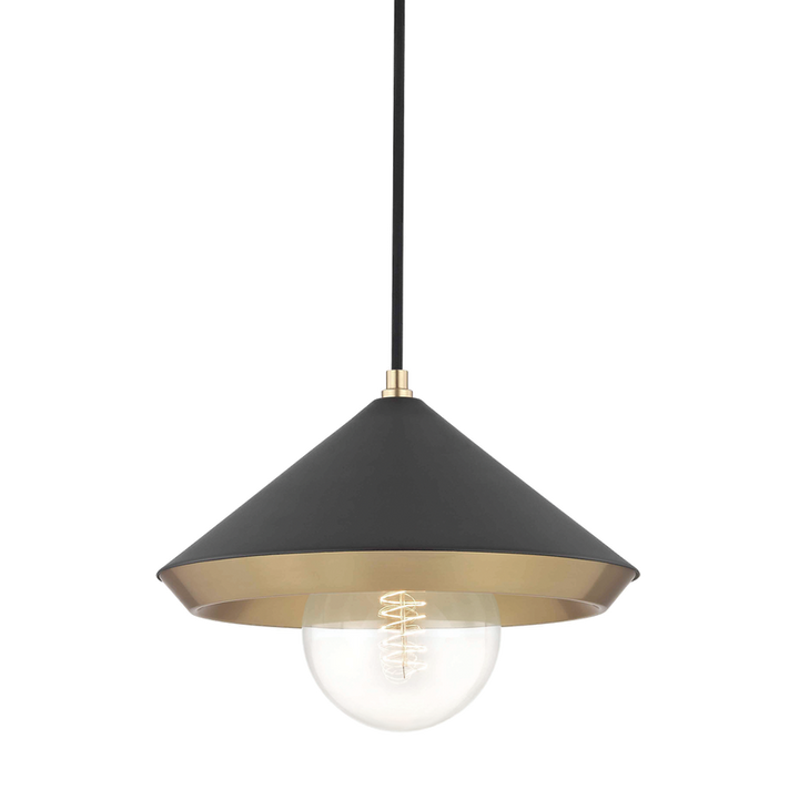 Marnie Pendant 9" - Aged Brass/Dusk Black