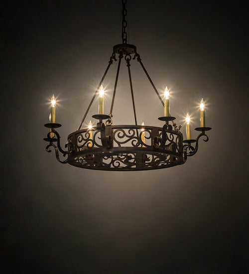 36" Wide Delano 8 Light Chandelier