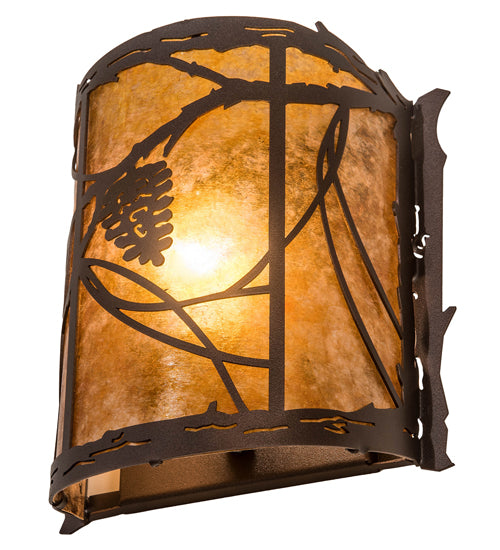 9" Wide Whispering Pines Left Wall Sconce