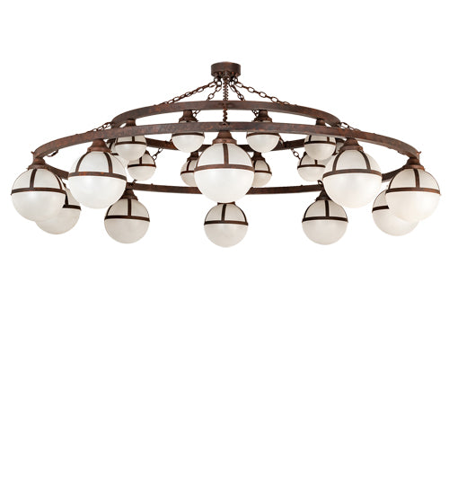 84" Wide Bola Tavern 20 Light Two Tier Chandelier