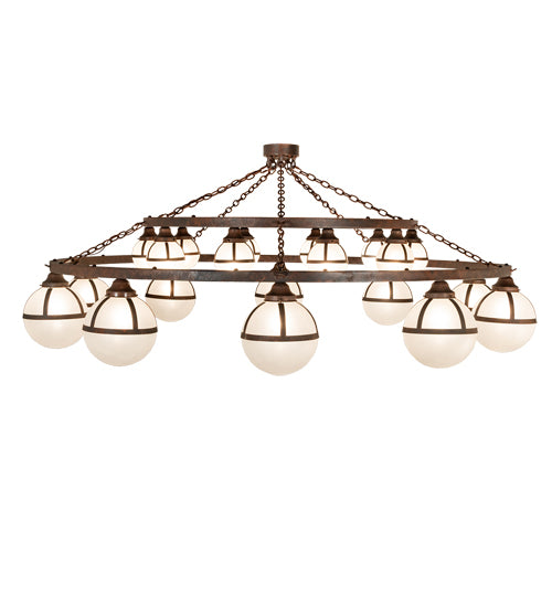 84" Wide Bola Tavern 20 Light Two Tier Chandelier